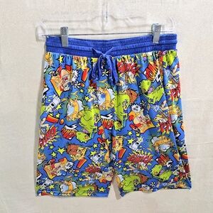 Vtg Nickeloden Ren&Stimpy 28"waist Men Drawstring 2Pocket Pajama Sleep Shorts